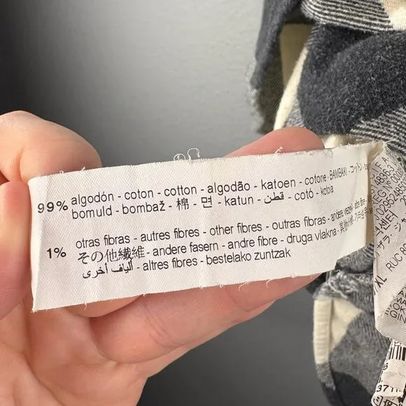 ZARA Black & White Flannel Shirt - Picture 5 of 6